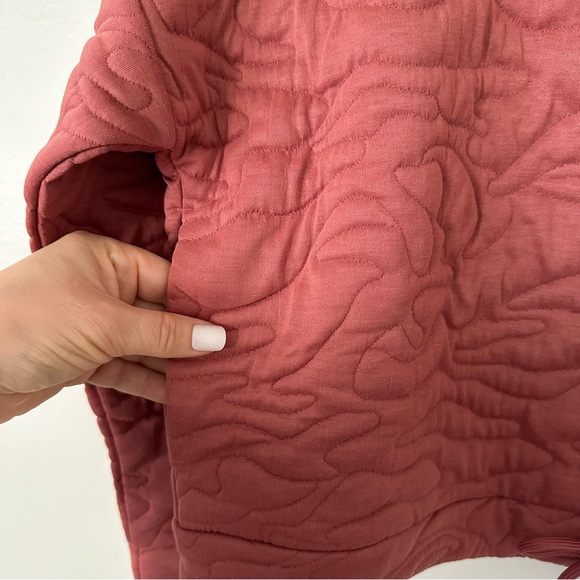 | gap • mauve/pink quinn quilted jacquard hoodie • size small petite | - Picture 7 of 10